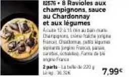 Thiriet 8 ravioles aux champignons, sauce au chardonnay et aux légumes offre