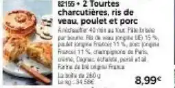 Thiriet 2 Tourtes charcutières, ris de veau, poulet et porc offre