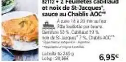 Thiriet 2 feuilletés cabillaud et noix de st-jacques sauce au chablis aoc offre