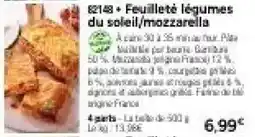 Thiriet Feuilleté légumes du soleil,mozzarella offre