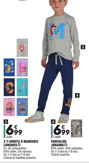 ALDI 2 T-shirts à manches offre