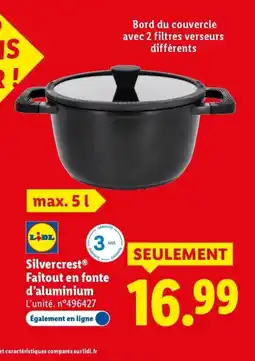 Lidl Silvercrest faitout en fonte d'aluminium offre