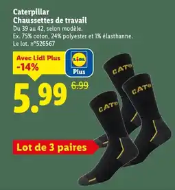 Lidl Caterpillar chaussettes de travail offre