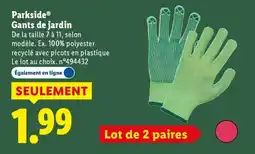 Lidl Parkside gants de jardin offre