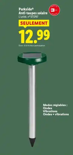 Lidl Parkside anti-taupes solaire offre