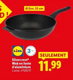 Lidl Silvercrest wok en fonte d'aluminium offre