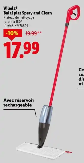 Lidl Vileda balai plat spray and clean offre