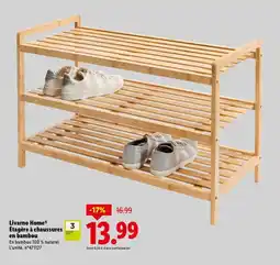 Lidl Livarno home étagère à chaussures en bambou offre