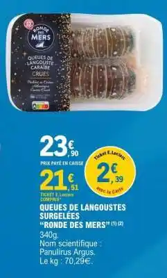 E.Leclerc QUEUES DE LANGOUSTES SURGELÉES “RONDE DES MERS” offre
