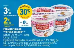 E.Leclerc FROMAGE BLANC “PAYSAN BRETON” offre