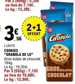 E.Leclerc COOKIES “GRANOLA DE LU” offre