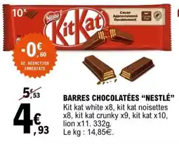 E.Leclerc BARRES CHOCOLATÉES “NESTLE” offre