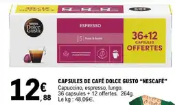 E.Leclerc CAPSULES DE CAFÉ DOLCE GUSTO “NESCAFÉ” offre
