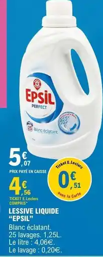 E.Leclerc Lessive Liquide EPSIL offre