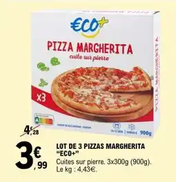 E.Leclerc LOT DE 3 PIZZAS MARGHERITA “ECO+” offre