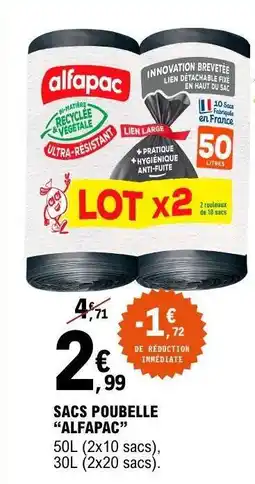 E.Leclerc SACS POUBELLE ALFAPAC offre