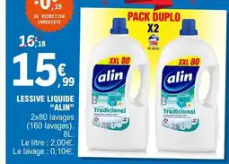 E.Leclerc LESSIVE LIQUIDE “ALIN” offre