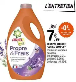 E.Leclerc LESSIVE LIQUIDE “ARIEL SIMPLY” offre