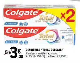 E.Leclerc DENTIFRICE TOTAL COLGATE offre