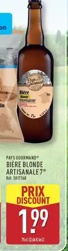 ALDI PAYS GOURMAND BIÈRE BLONDE ARTISANALE 7° offre