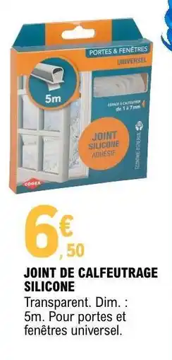 E.Leclerc JOINT DE CALFEUTRAGE SILICONE offre