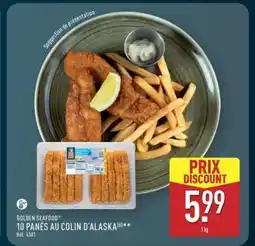 ALDI GOLDEN SEAFOOD 10 PANÉS AU COLIN D'ALASKA offre