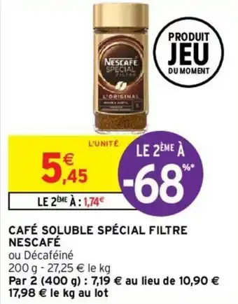 Intermarché Hyper Café soluble spécial filtre nescafé offre