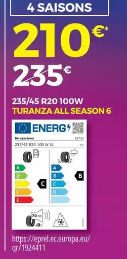 Euromaster Bridgestone turanza all season 6 offre