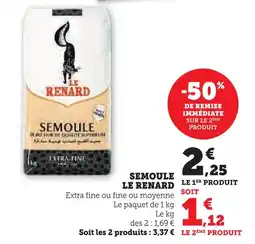 Super U Le renard semoule offre