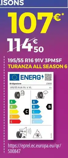 Euromaster Bridgeston turanza all season 6 offre