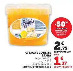 Super U Samia citrons confits offre