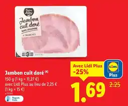 Lidl Saint alby jambon cuit doré sans couenne offre