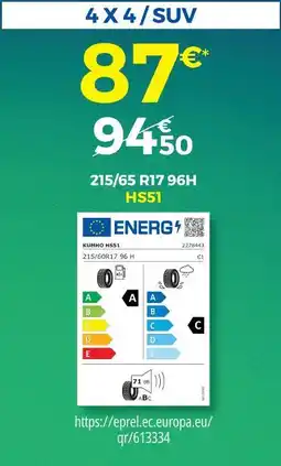 Euromaster Kumho 4x4 / suv offre