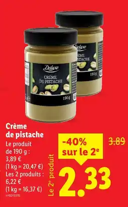 Lidl Deluxe crème de pistache offre
