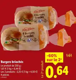 Lidl Maître jean pierre burgers briochés offre