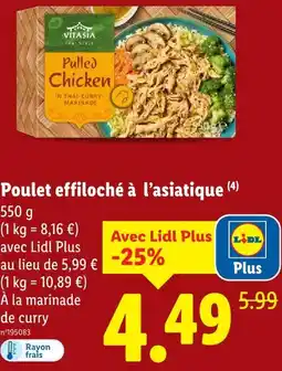 Lidl Vitasia poulet effiloché à l’asiatique offre