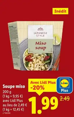 Lidl Vitasia soupe miso offre