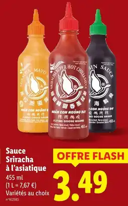 Lidl Flying goose sauce sriracha à l'asiatique offre