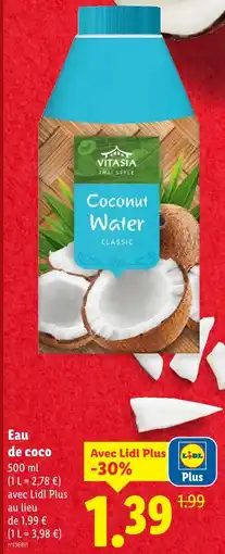 Lidl Vitasia eau de coco offre