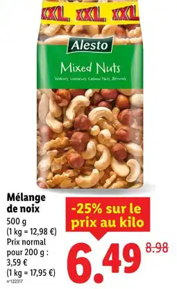 Lidl Alesto mélange de noix offre