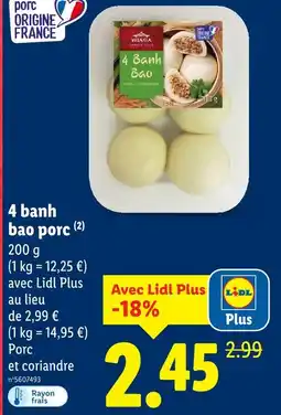 Lidl Vitasia 4 banh bao porc offre