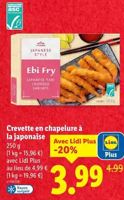Lidl Vitasia crevette en chapelure à la japonaise offre