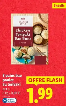 Lidl Vitasia 8 pains bao poulet au teriyaki offre