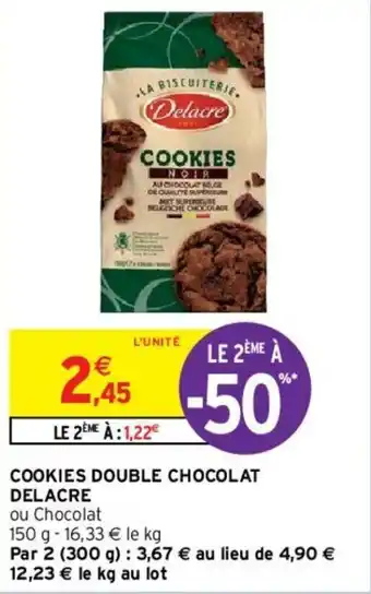 Intermarché Hyper Cookies double chocolat delacre offre