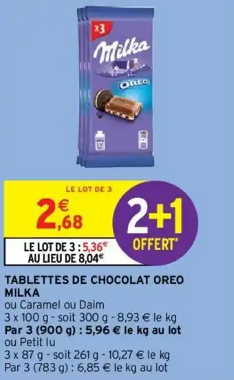 Intermarché Hyper Tablettes de chocolat oreo milka offre