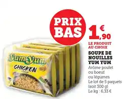 U Express Yu yum yum soupe de nouilles offre