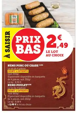 U Express Nems porc ou crabe offre