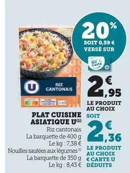 U Express U plat cuisine asiatique offre