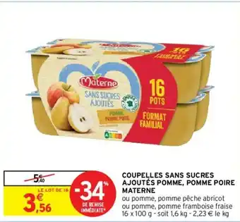 Intermarché Hyper Coupelles sans sucres ajoutés pomme offre