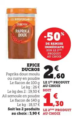 U Express Ducros epice offre